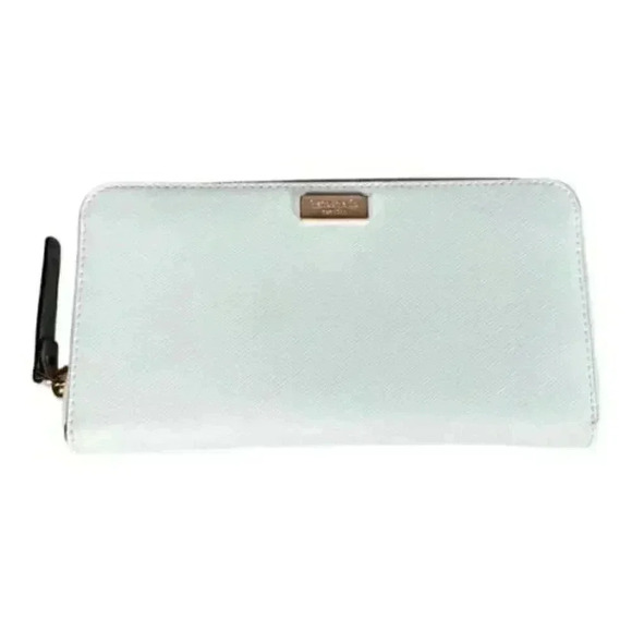 Kate Spade Morgan Saffiano Leather Zip Around Continental Wallet Teal Large - Picture 1 of 7